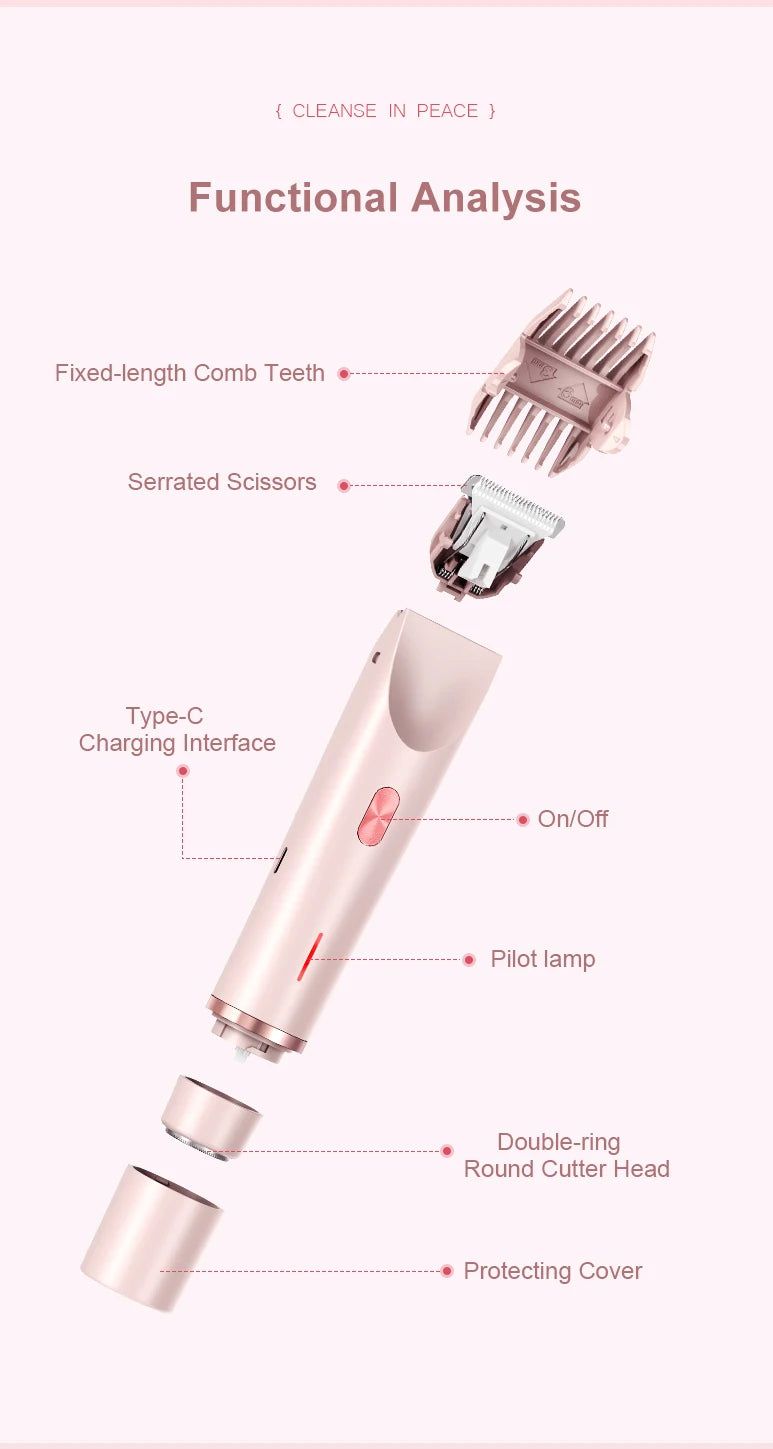 V.  Trimmer body hair removal