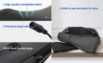 3D Shiatsu Neck & Shoulder Massager with Heat - Deep Kneading Massage Pillow