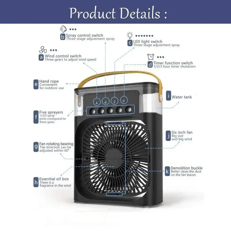 Multifunctional Humidification Fan — 3-in-1 Personal Air Cooler