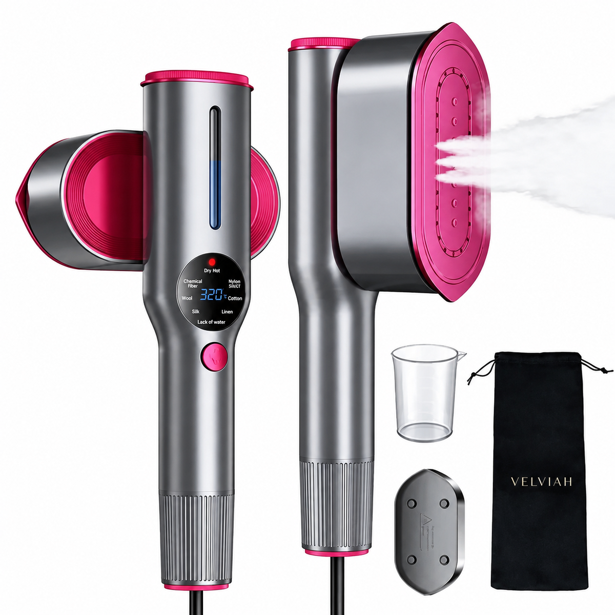 Velviah 2-in-1 Handheld Garment Steamer & Travel Iron