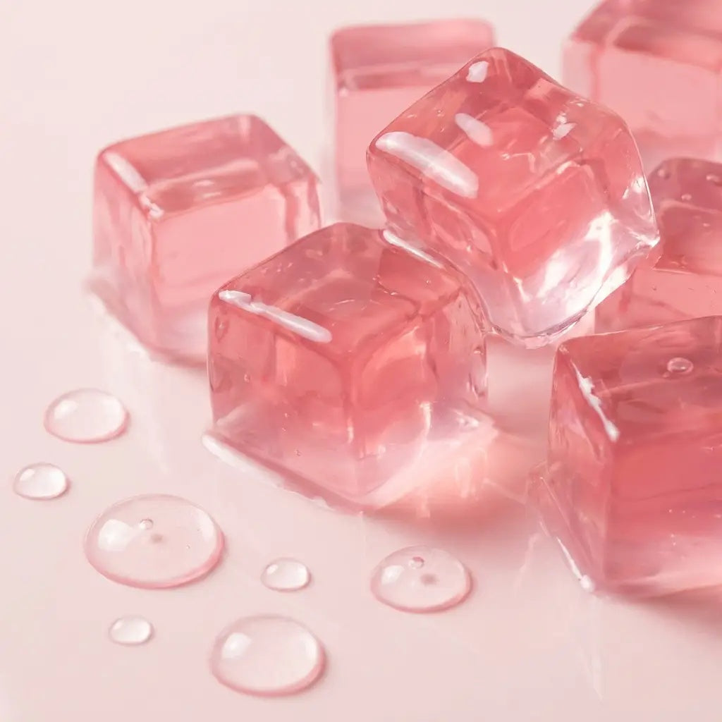 Pink collagen gel cubes